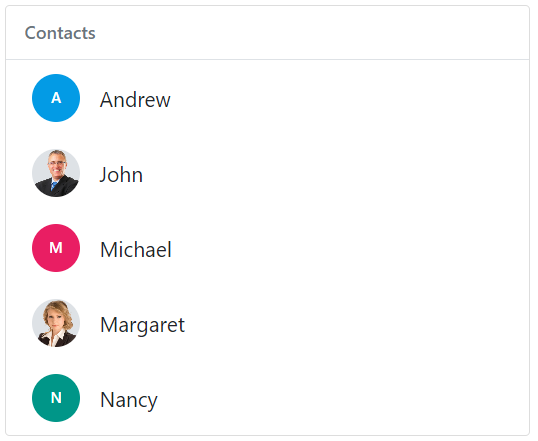 Angular Avatar integration with other controls.