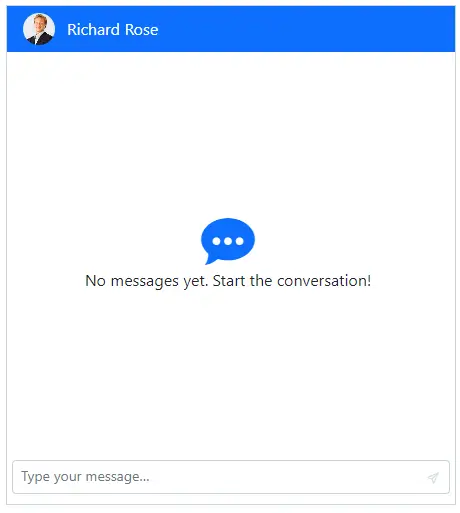 Angular Chat UI empty chat template.