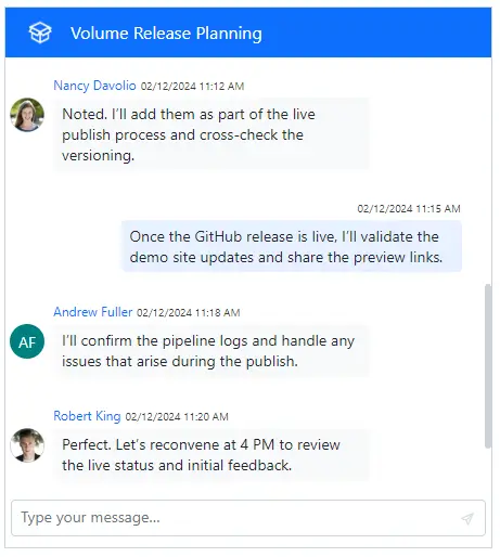 Angular Chat UI messages.