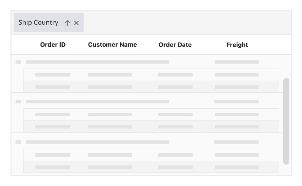 Angular Grid skeleton loading indicator.