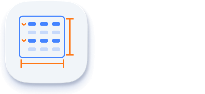 Largeur et hauteur dans Angular Tree Grid.