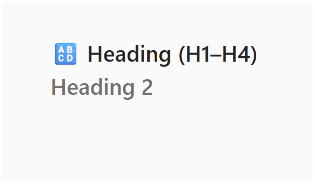 Blazor Block Editor with heading.