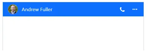 Blazor Chat UI header toolbar.