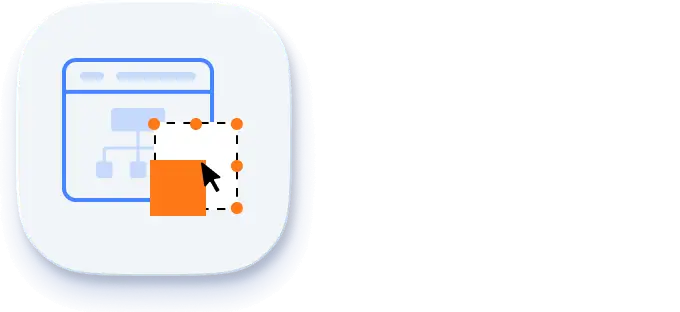 Select and resize nodes using handlers in Blazor Diagram library.