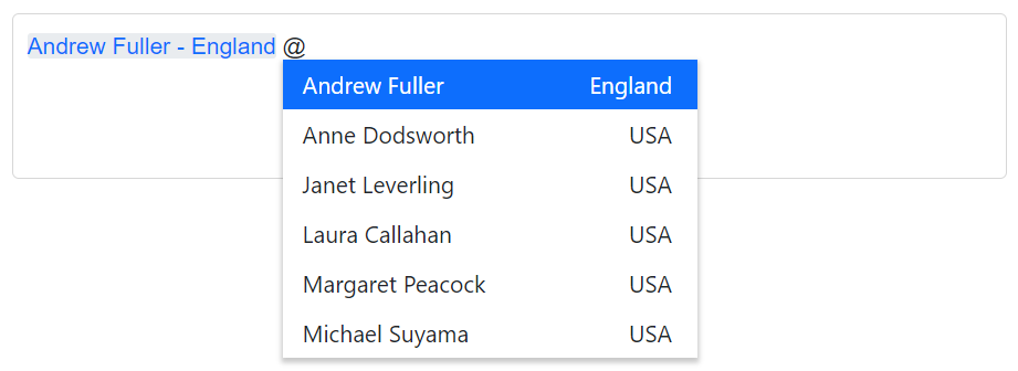 Blazor Mention display template