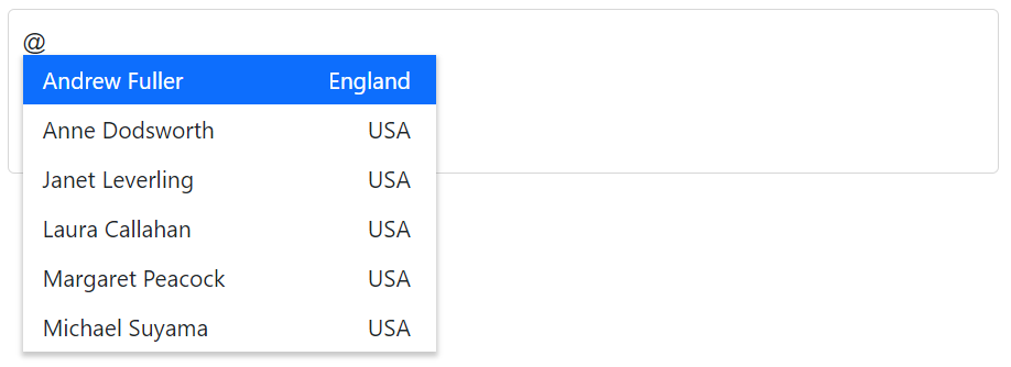 Blazor Mention item template