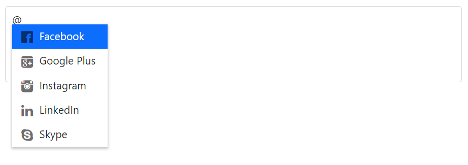 Blazor Mention suggestions with icons