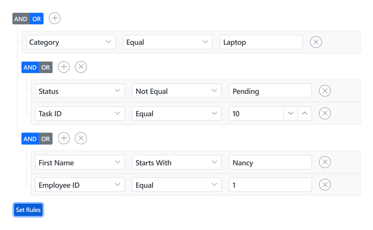 Blazor Query Builder Import and Export