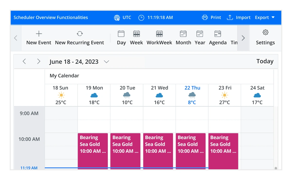 Illustration of complete Blazor Scheduler customization.