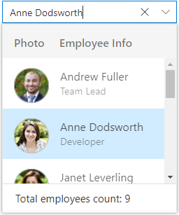 Styling ASP.NET Core ComboBox pop-up list with footer template