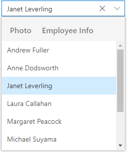 Styling ASP.NET Core ComboBox pop-up list with a header template