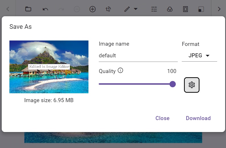 ASP.NET Core Image Editor Export