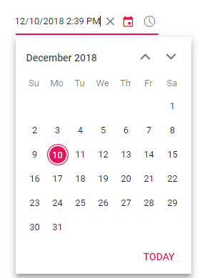 Date time control with In-place edit