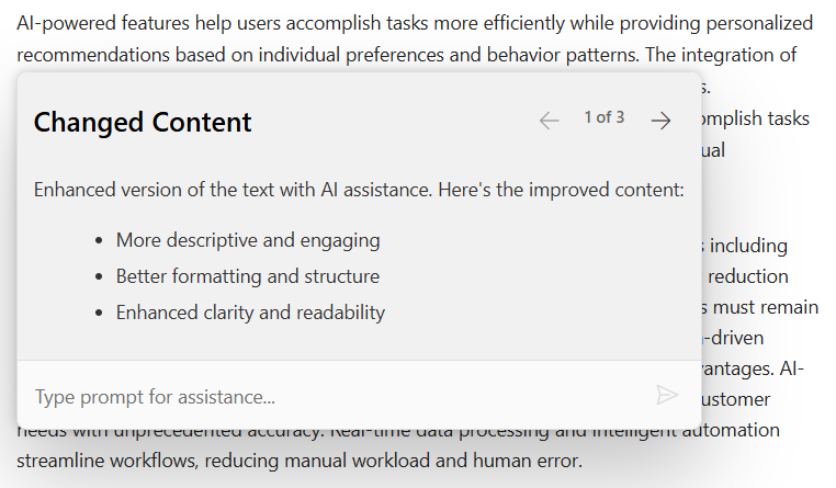 ASP.NET Core Inline AI Assist template.