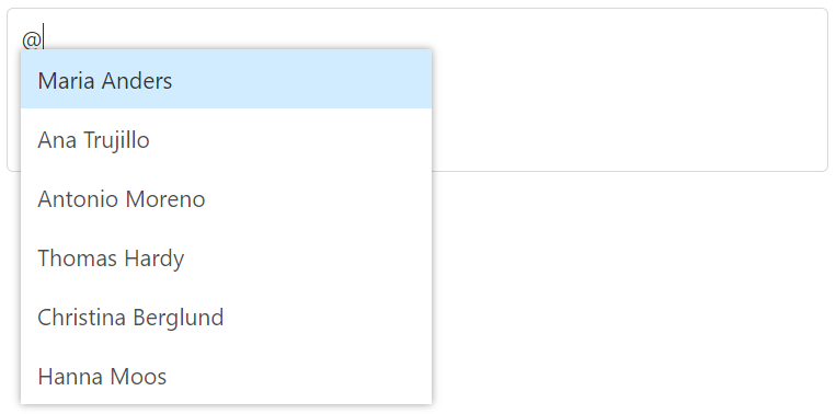 ASP.NET CORE Mention data binding