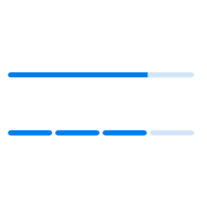 Linear progress bar with rounded corners.