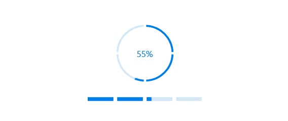 Segmented progress bar to visualize the progress of multiple sequential tasks.
