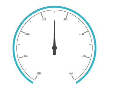 Circular gauge with ticks