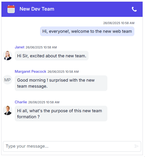 ASP.NET MVC Chat UI reply message