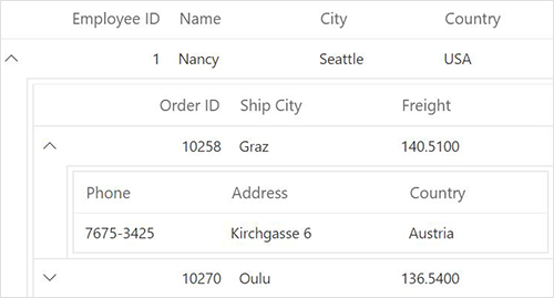 Hierarchical binding in ASP.NET MVC Data Grid.