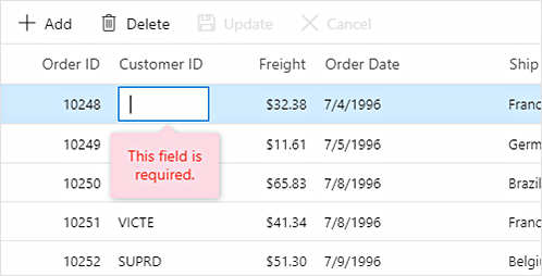 ASP.NET MVC Data Grid with validation.