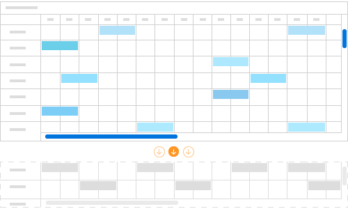 Virtual scrolling in timeline view