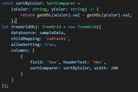 ASP.NET MVC Tree Grid apply custom sort logic.