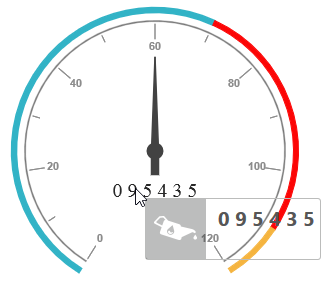 Circular gauge with tooltip