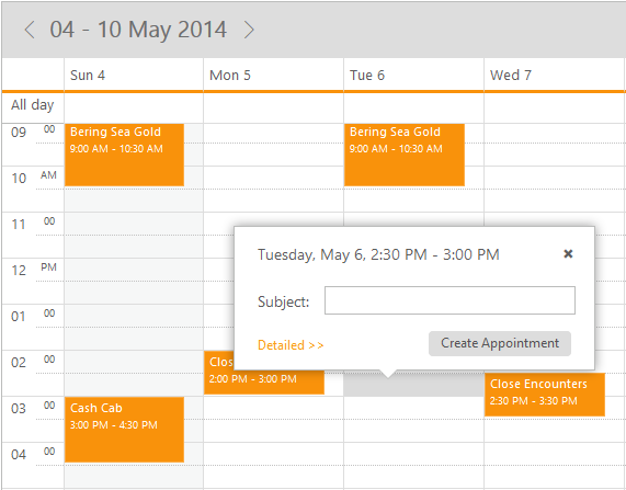 Quick Appointment Window