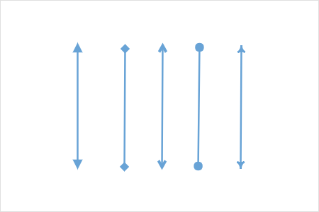 Predefined arrowheads in the ASP.NET Core flowchart diagram control illustrate flow direction in the flowchart