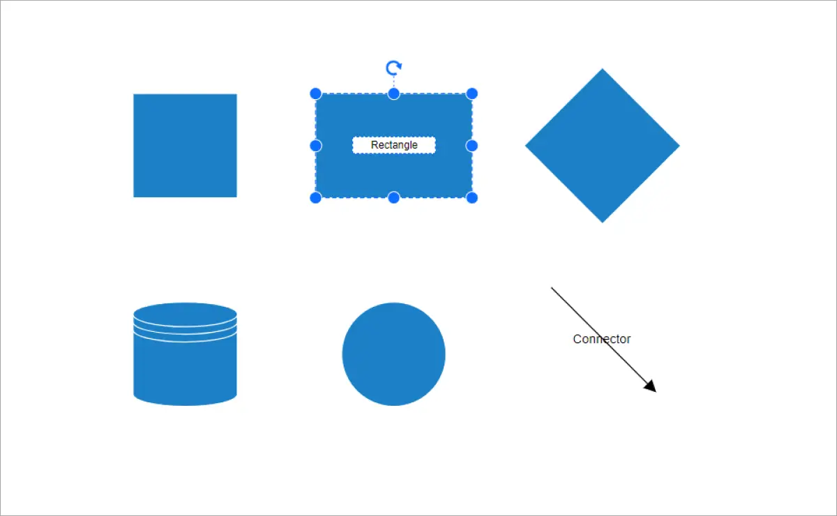 Additional information can be shown on nodes and connectors using labels in Blazor Diagram library.