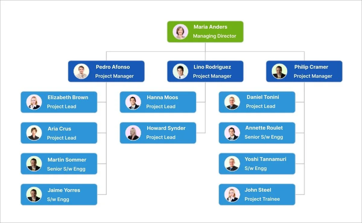 Build Organization Chart layout using Blazor Diagram component.