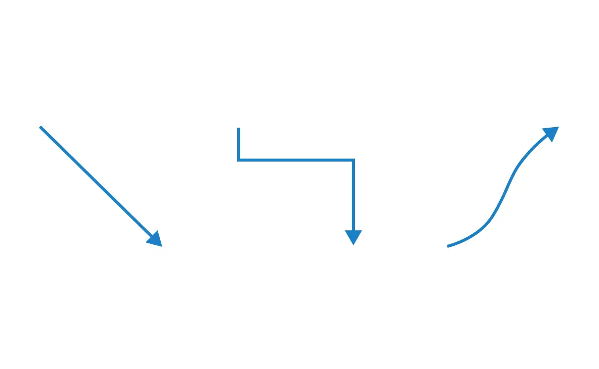 Different types of connectors available in React Diagram.