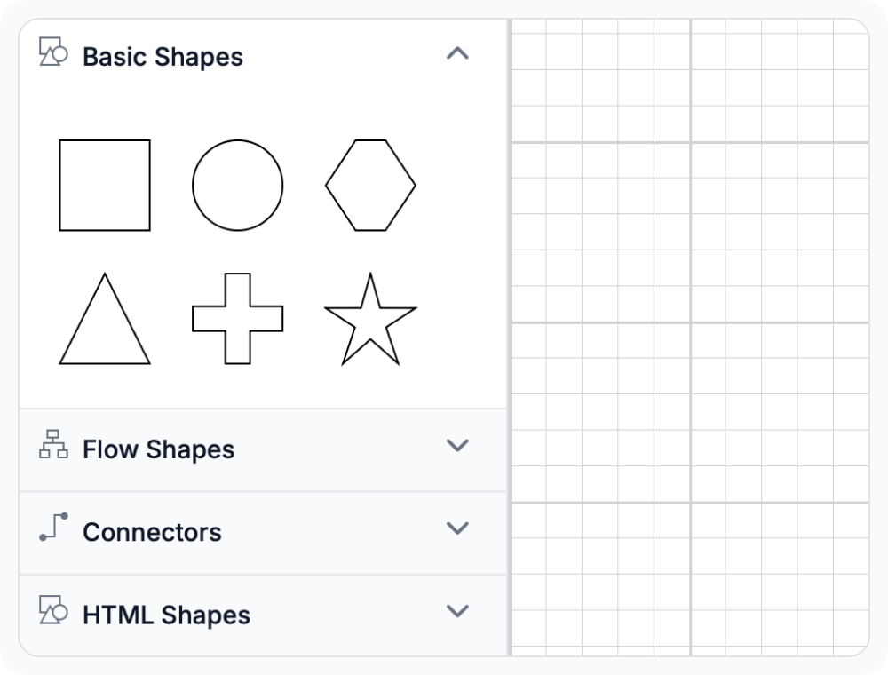 Grouped symbol collections in React Diagram Symbol Palette