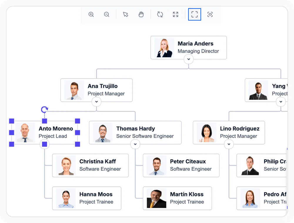 React Diagram bringing specific content into view