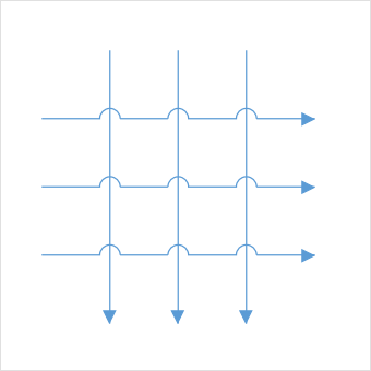 Visual indication of overlapping between two connectors using line bridging in UWP Diagram control.