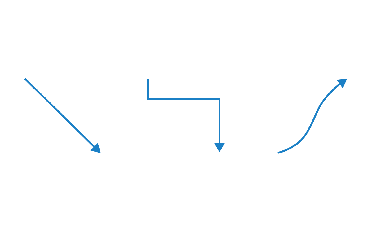 Different types of connectors available in Vue Diagram.