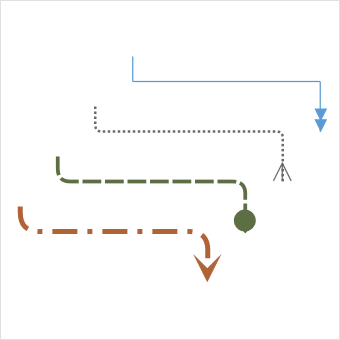 Customize color, thickness, dash dots, rounded corners, decorators of connectors in WPF Diagram control.