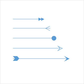 Predefined arrowheads in WPF Diagram control illustrate flow direction in the flowchart