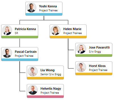 Visualize organizational chart with better UI design by creating custom UI templates in WPF Diagram control