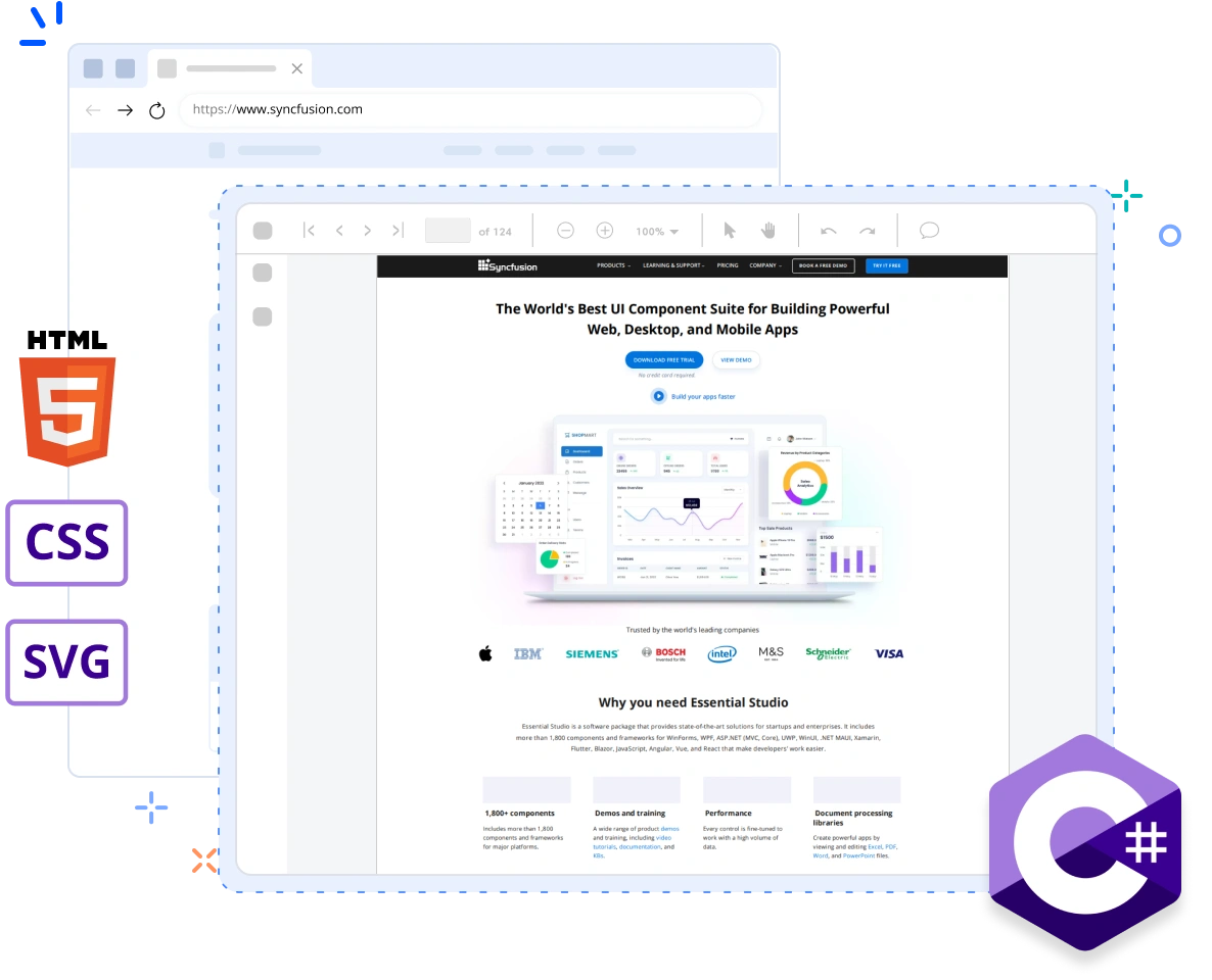 HTML conversion in Blazor PDF.