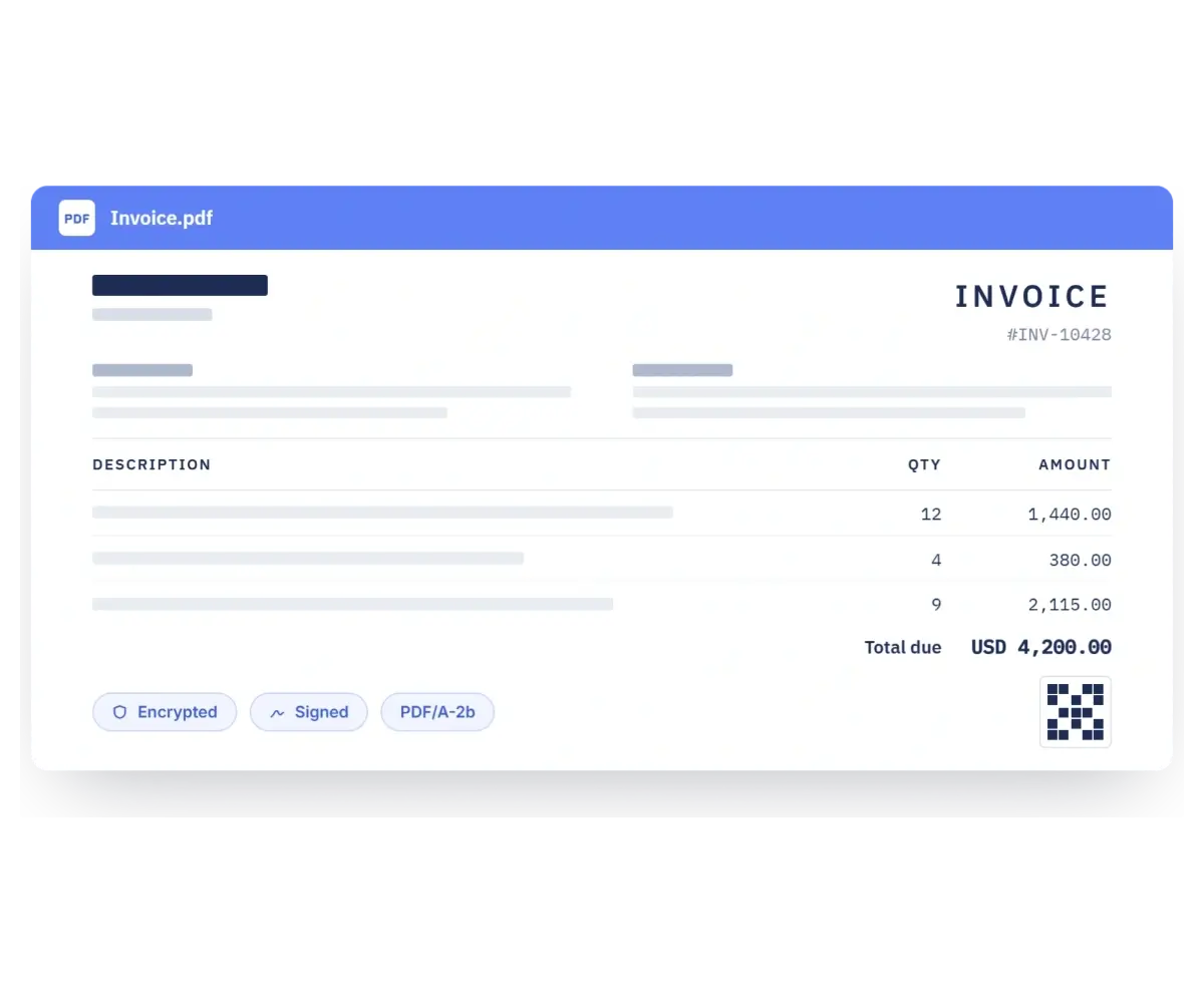 Generate PDF documents with forms, security, and digital signatures.