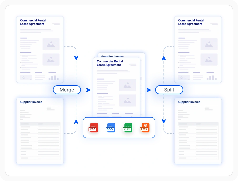 Splitting and merging documents