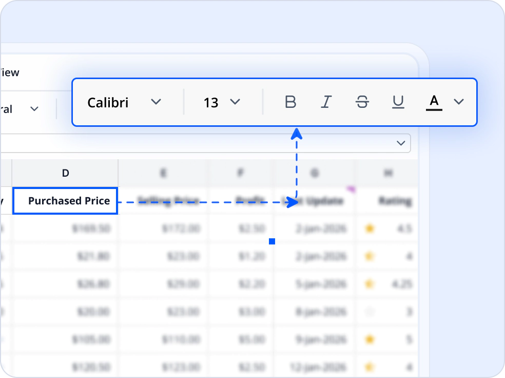 Edit existing workbooks.