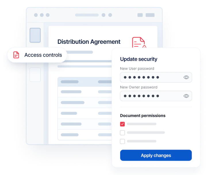 Manage passwords and permissions.