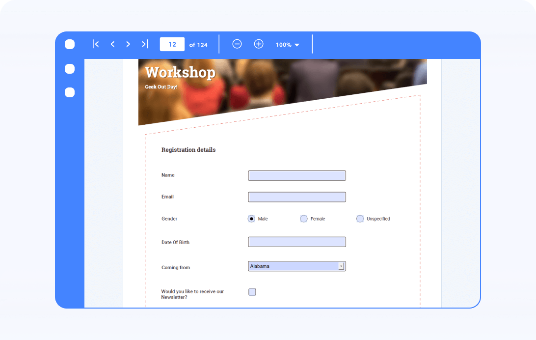Create forms in JavaScript PDF.