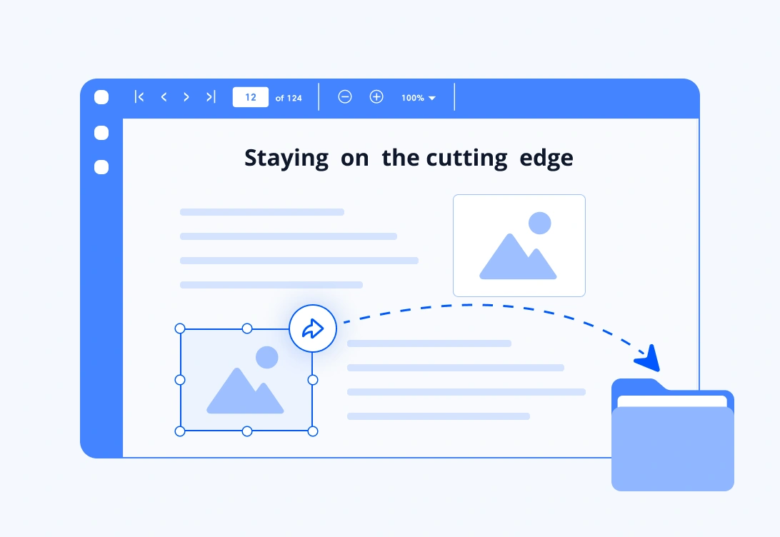 Extract embedded visuals within a PDF document using JavaScript PDF.