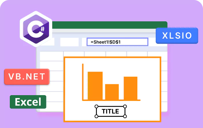 How to add chart titles with formulas in C# and VB.NET