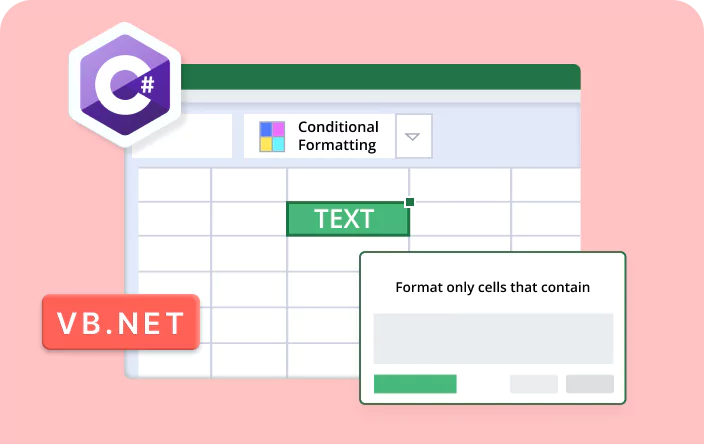 Set conditional formatting for text in C#, VB.NET