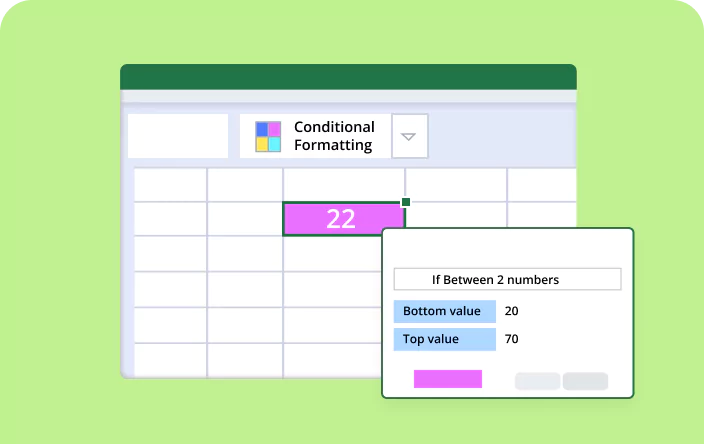 Set conditional formatting for numbers